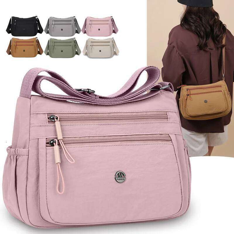 2025 Women's Crossbody Lightweight Waterproof Nylon Shoulder Bag Multi-pocket Fashion Handbag for Women Casual Purse XJ260129
