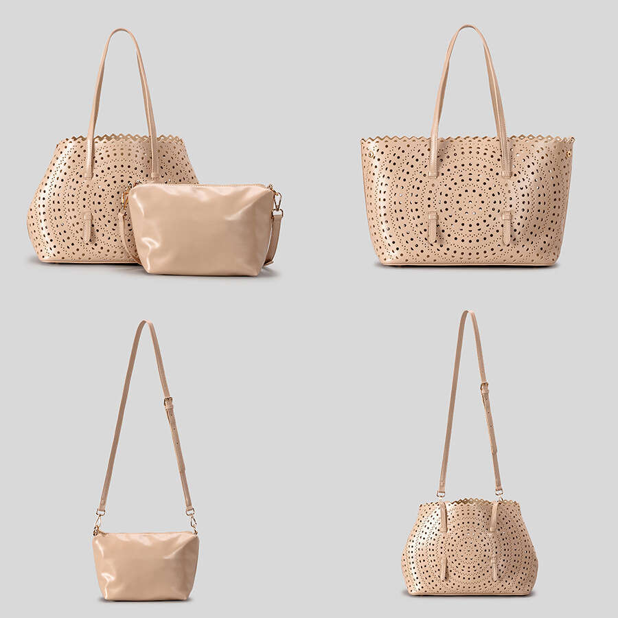 High End Heavy Duty Hollow Out Large Vegetable Basket Handbag European And American Style Carved Mother And Child Beach Shoulder Tote Bag For Women