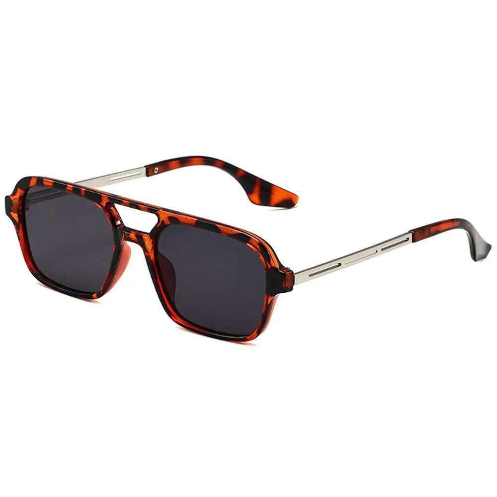 Small Frame Square Sunglasses Woman Brand Designer Fashion Luxury Sun Glasses Female Vintage Hollow Leopard Blue Oculos De Sol H260129