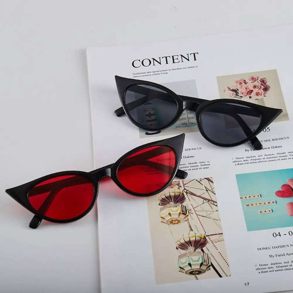 Trendy Small Frame Cat Eye Shape Sunglasses Colorful UV 375 Protection Shades Summer Eyewear for Women H260129