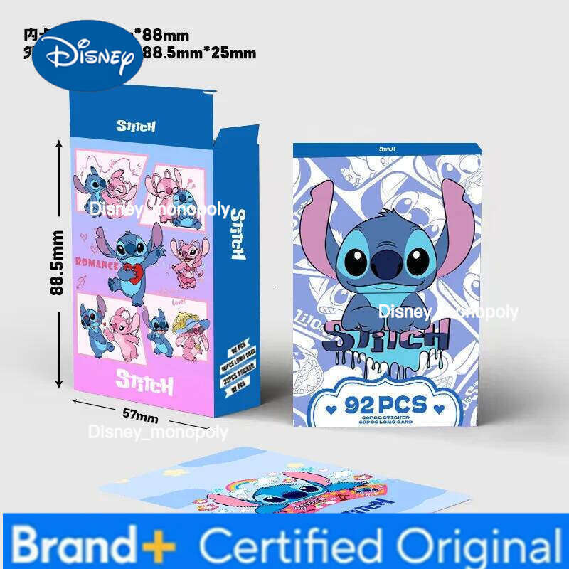 Disney 92pcs Stitch Cards Anime Animation Laser Box Surrounding LOMO Small Card H2601291 H2601291