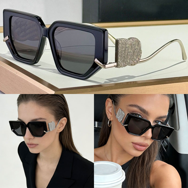 Luxury Cat Eye Sunglasses D6663 Retro Style Brand Polygonal Frame Sunglasses for Women Retro Acetate Frame Sunglasses UV400 Protective Women Outdoor Glasses