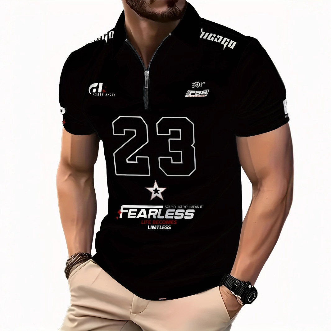 Luxury Brand Designer Clothes Color-Block Summer New 3D Printed Turn-Down Collar Short Sleeve Pullover Casual Mens T-Shirt Zipper Polo Shirt One-Piece - view 4
