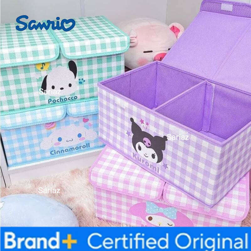 Sanrio Kawaii cartoon Hello kittykuromiMy melody dormitory underwear double-cover partition storage box wardrobe foldable H260129 H260129