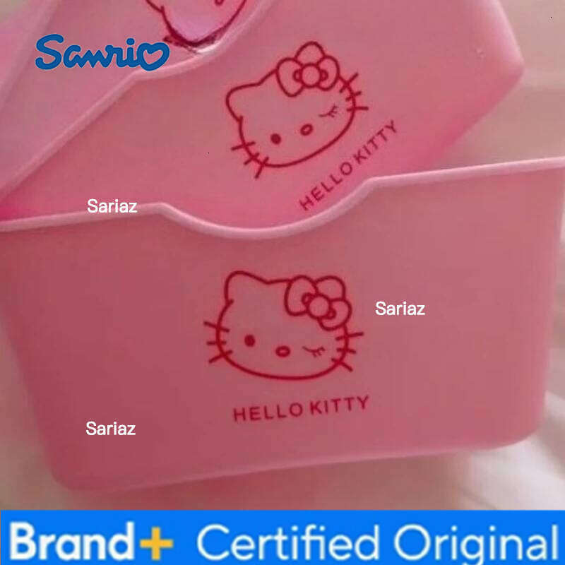 Sanrio New HelloKitty Doll Room Desktop Decoration Small Box Cartoon Cute KT Peripheral Girls Cosmetics Headband Storage Basket H260129