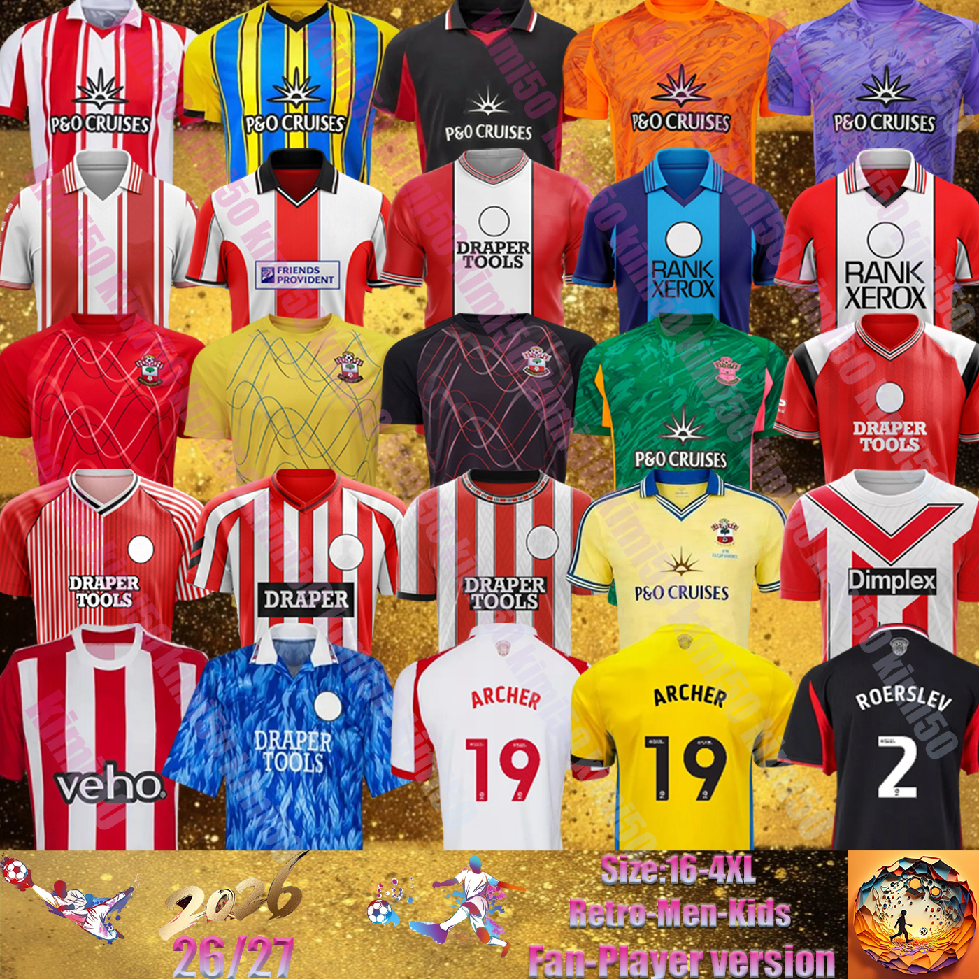Southampton Football Soccer Jerseys Retro 92 93 15 16 Special southamton fc 50 2025 2026 FA Cup Year Anniversary Shirt 25 26 REDMOND Football T-shirts adult men kids kit