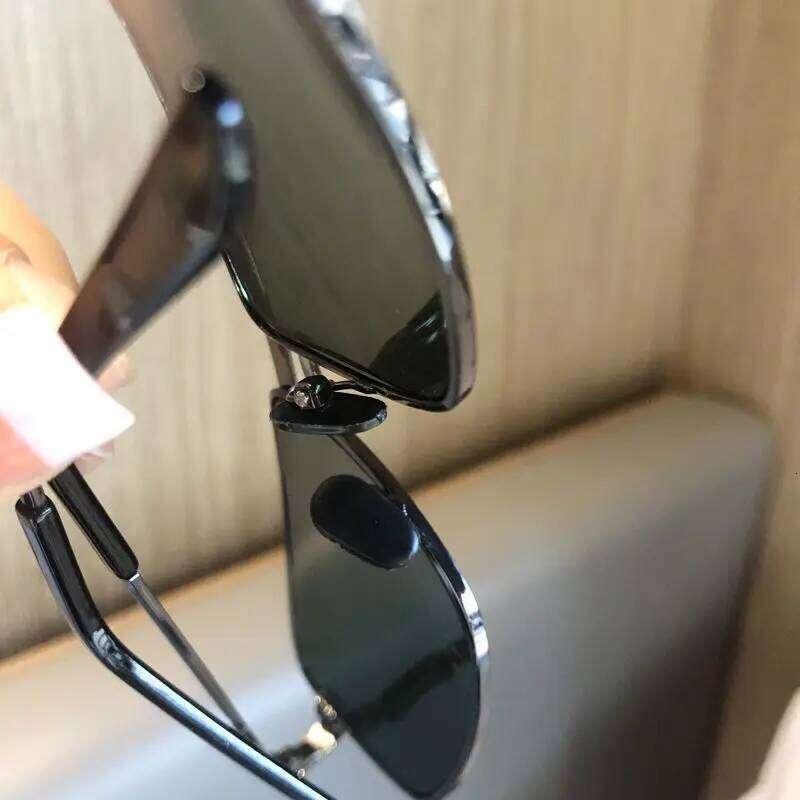 2025 New Men Crystal Glass For Driving Big Face UV400 Green Sunglasses Metal High-quality Double Beams H260129