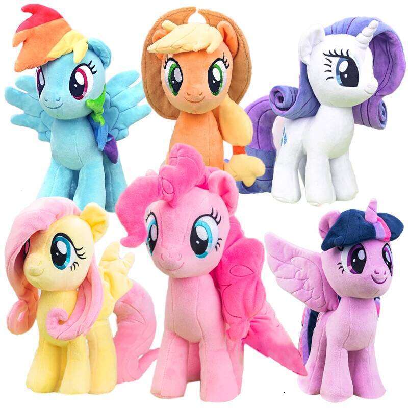 New My Little Pony Plush Toys Twilight Sparkle Pinkie Pie Rarity Fluttershy Applejack Rainbow Dash Stuffed Doll Kid Xmas Gift Y260128