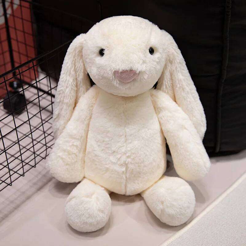 1pc 20cm/7.87inCute lop ear bunny plush toy long eared little white rabbit soothing rag doll children's birthday gift Y260128