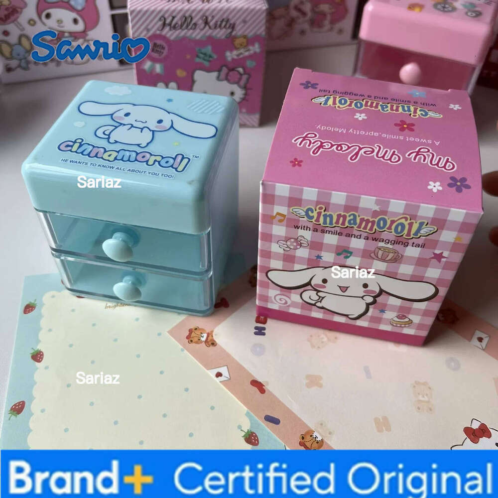 Sanrio Cartoon Cute Hello Kitty Cinnamoroll Kuromi Pen Storage Box Toys Desktop Decorative Ornament Kids Birthday Gifts H260129 H260129