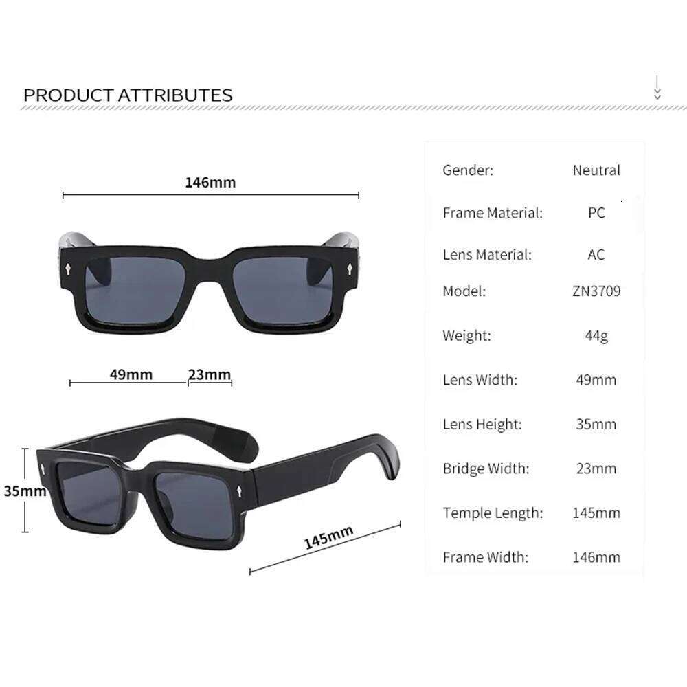 Retro Men Square Sunglasses For Women Vintage Luxury Rivet Designer Sun Glasses Fashion Arrow Shades UV400 Eyeglasses H260129