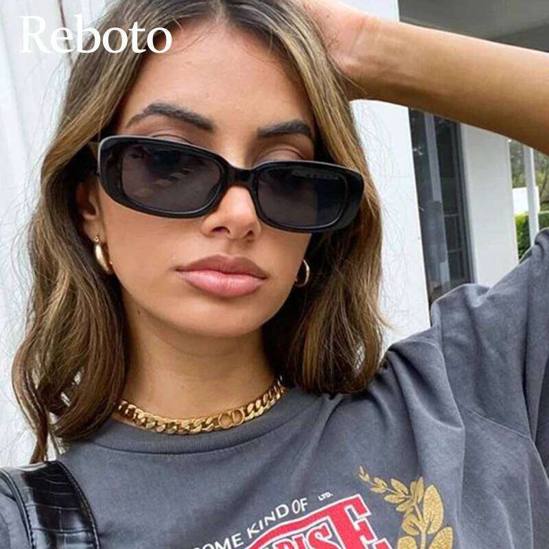 Classic White Rectangular Women's Sunglasses New Fashion Small Retro Brand Designer Square Sun Glasses Female Lady Eyeglass H260129