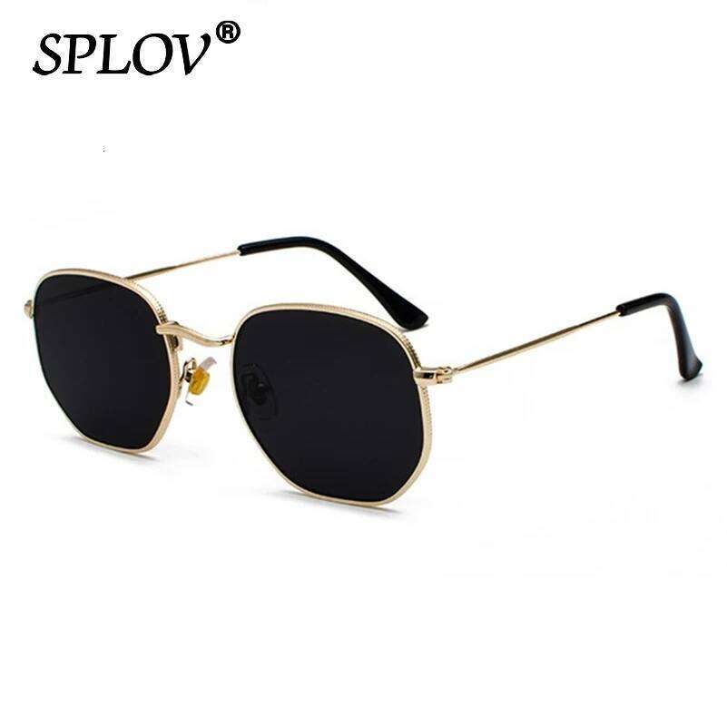 Hexagon Men Women Sunglasses Square Polygon Sun Glasses Brand Designer Retro Shades Metal Frame Eyewear TOP UV400 de sol hombre H260129
