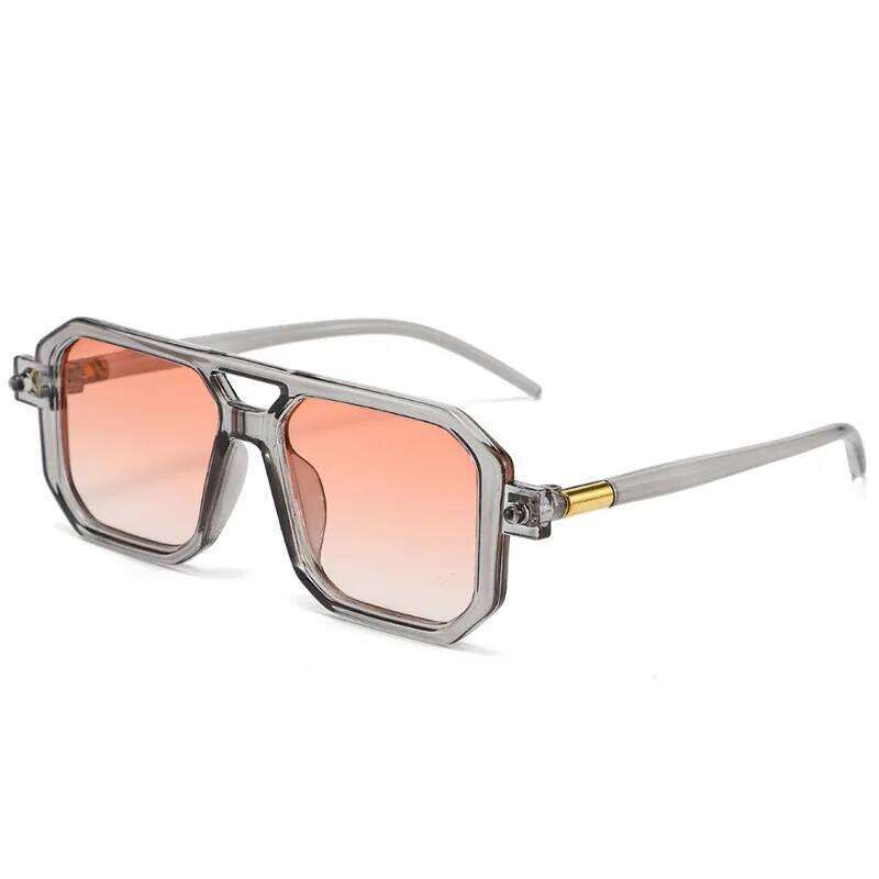 Brand Designer Square Sunglasses Women Men Shades Sun Female Fashion Rectangle Rivet Glasses Oculos De Sol H260129