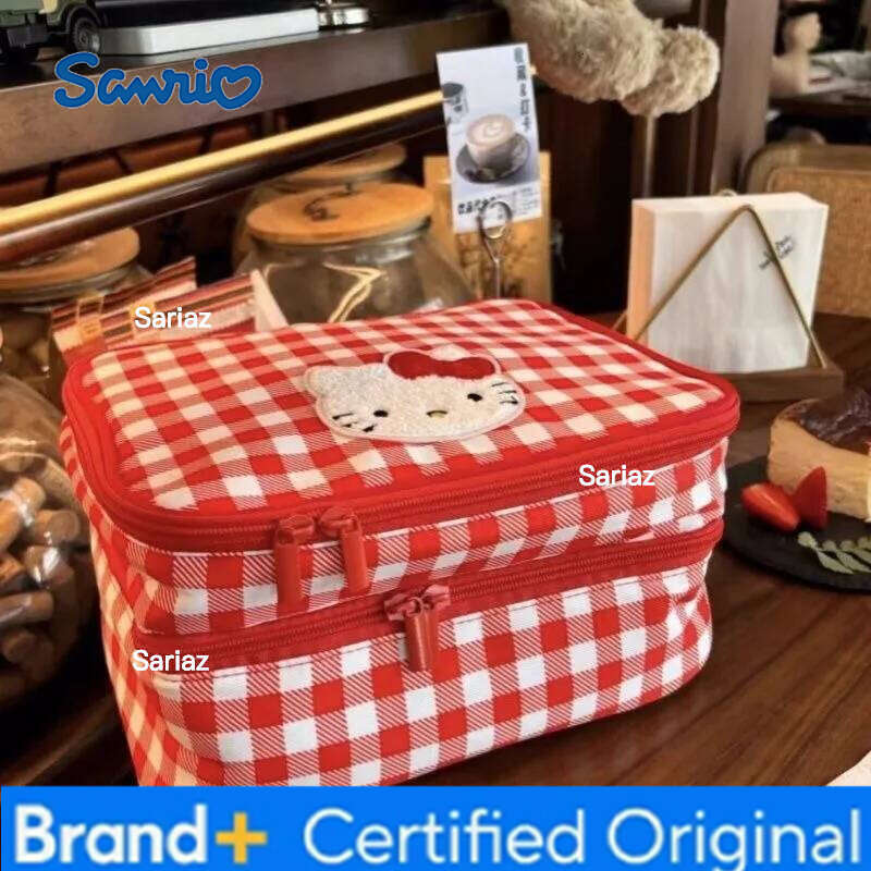 Sanrio Hello Kitty Cosmetic Portable Cute Makeup organizer Large Capacity Women's Handbag Travel Necessaire Toiletry bag H260129 H260129