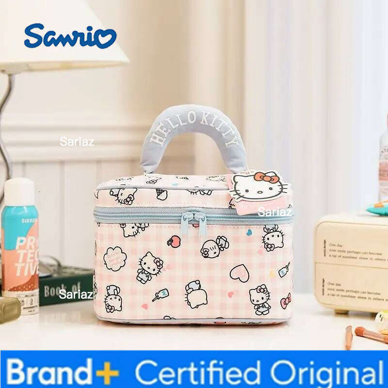 Sanrio Hello Kitty pouch Cute Women's Cosmetic Travel Bath Toiletry kit Large Capacity Handbag Portable Makeup bag H260129