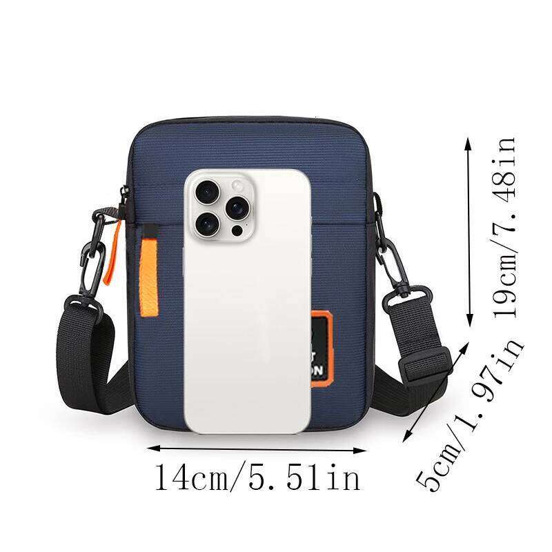 Men's single-shoulder cross-body with multi-layer zippers, trendy color contrast, and casual messenger style bag XJ260129