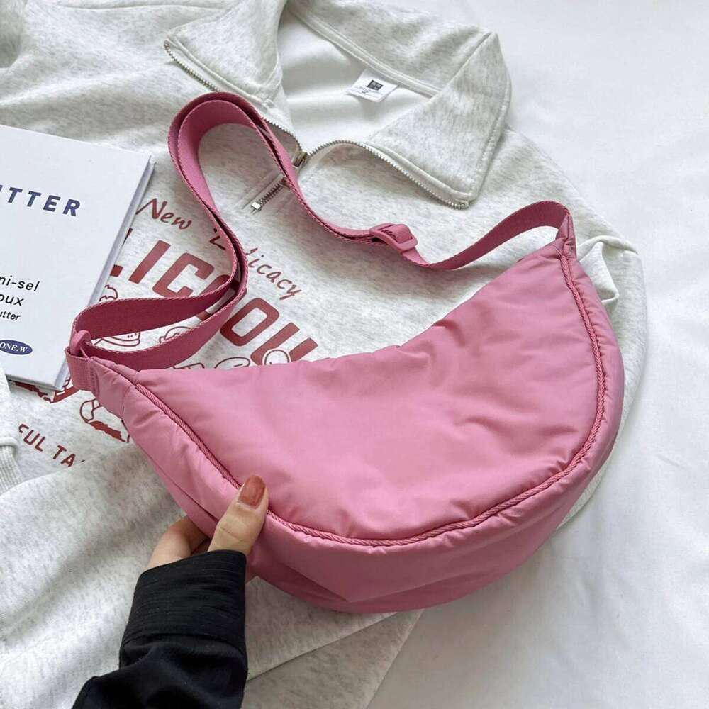 New Simple Waterproof Crossbody Bag for Women, Portable Armpit Large Capacity Casual Shoulder Men's Light Travel Canvas Bag, Shopping and Hiking 