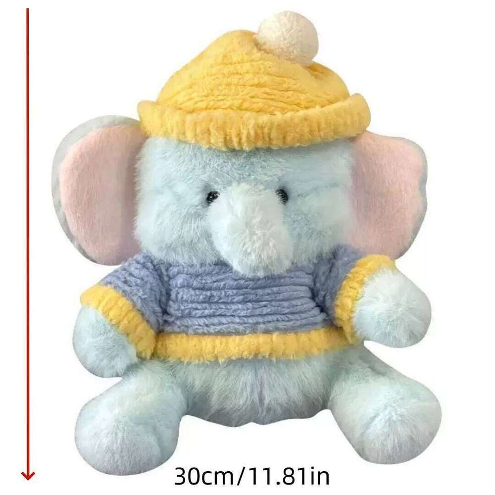 1pc 30cm/11.81in Sweater hated baby elephant TATA plush toy super soft cute girl child soothing sleeping doll birthday Y260128