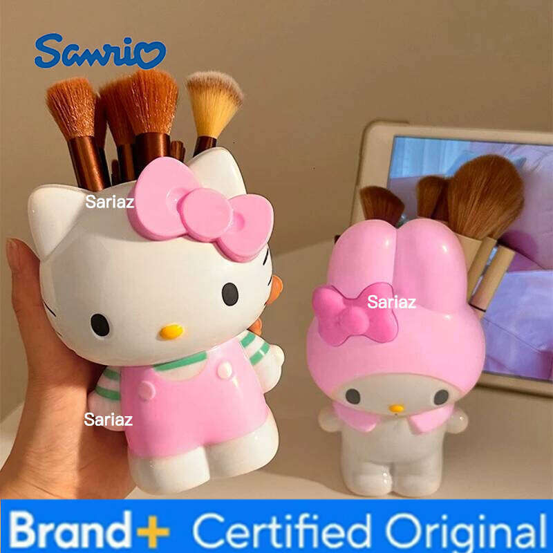 Sanrio 3D Kitty Melody Pen Holder Cute Cartoon Plastic Makeup Brush Container Multi-functional Storage Organizer Home Office Desk Decor H260129