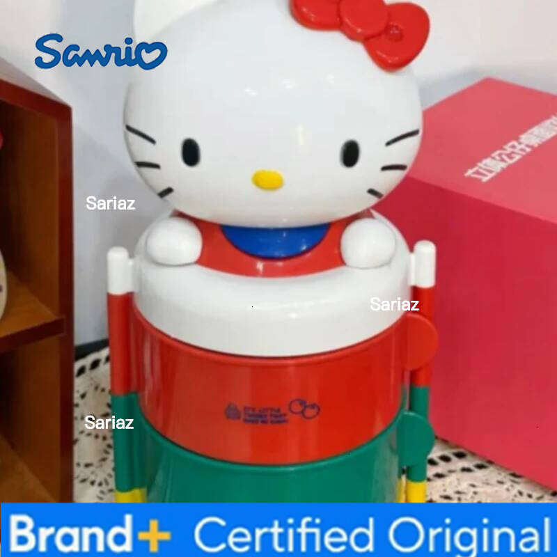 Sanrio Cartoon Hello Kitty Three-layer Rotatable Desktop Ornaments Cute KT Peripheral Mini Storages Rack Storage Box Gifts H260129 H260129