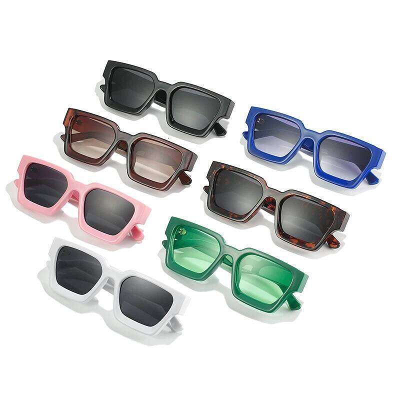 SO&EI Fashion Square Women Luxury Sunglasses Retro Brand Designer Men Trending Leopard Blue Green Sun Glasses Shades UV400 H260129