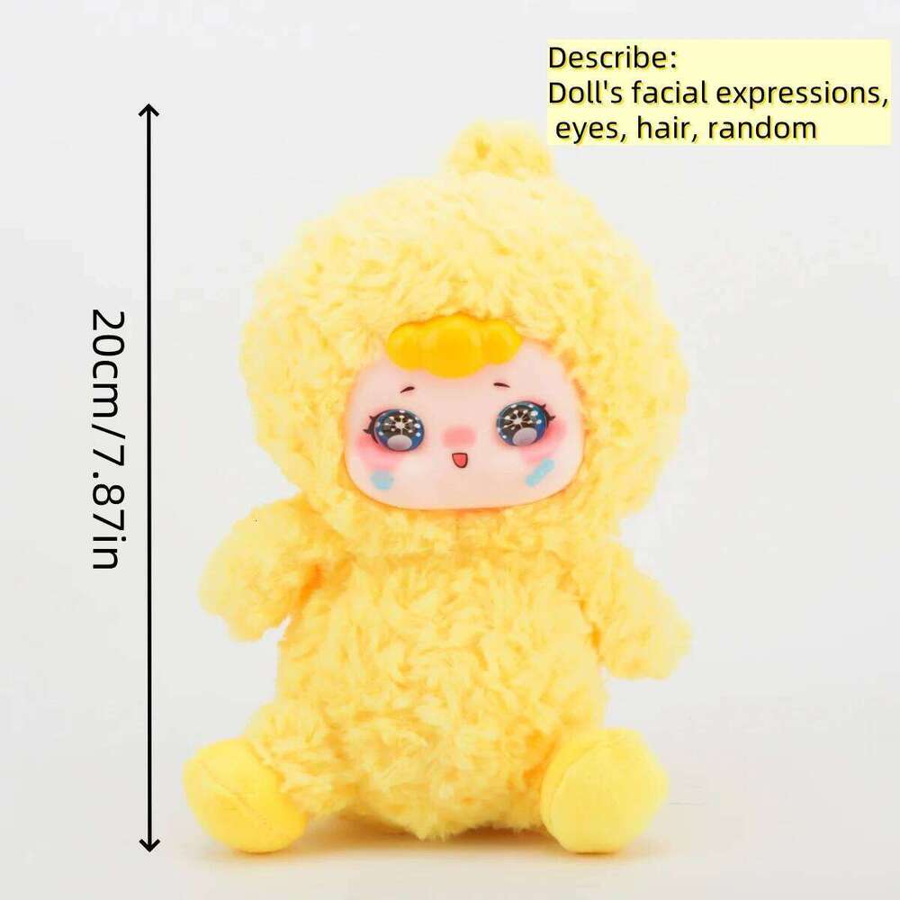 Cute Random Face Vinyl Plush Hybrid Stuffed Animal Adorable Kawaii Yellow Duck Toy Gift for Kids Teens&Duck Lover Y260128