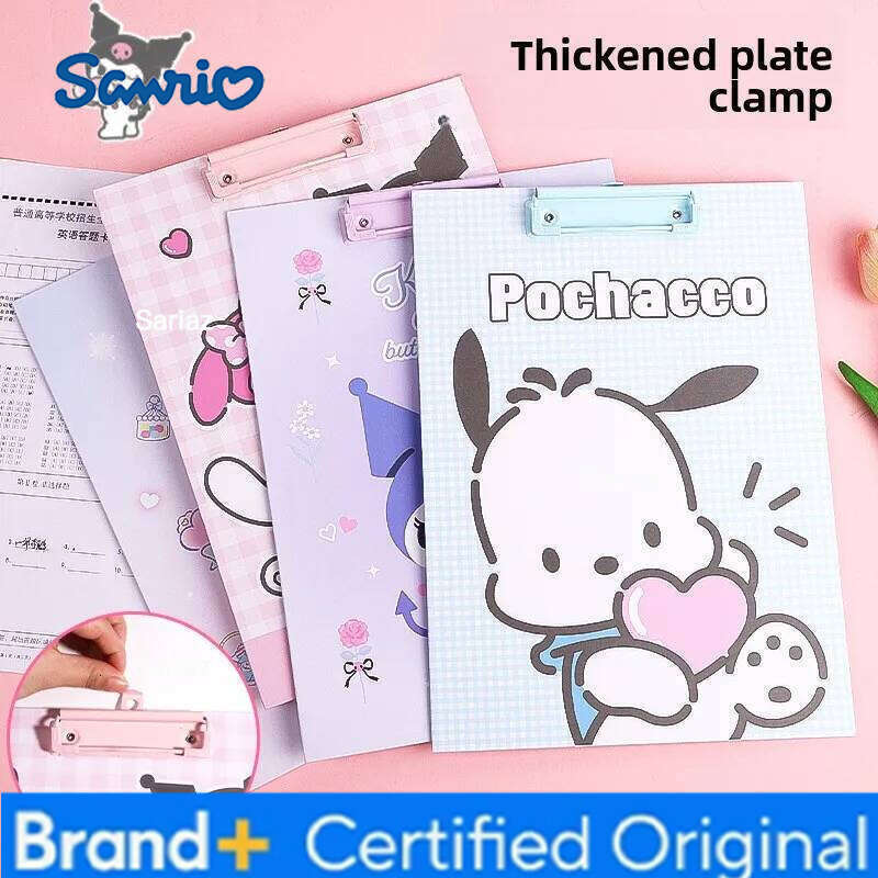 Sanrio Clipboard A4 Folder with Writing Board for School Test Filing Clip and Special Paper Storage Organizer H260129