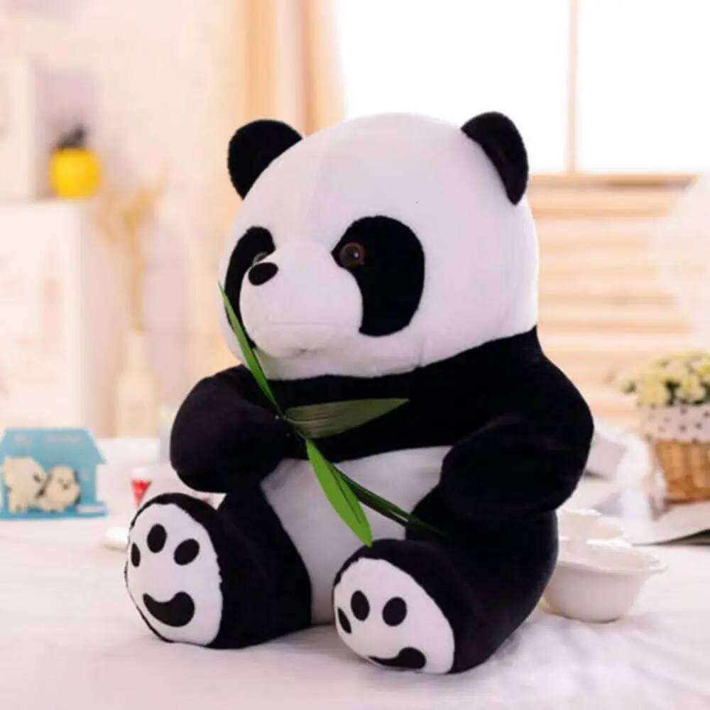 9~40cm Super Cute Stuffed Kid Animal Soft Plush Present Kneeling Sitting Panda Doll Toy Birthday Christmas Baby Gifts Y260128