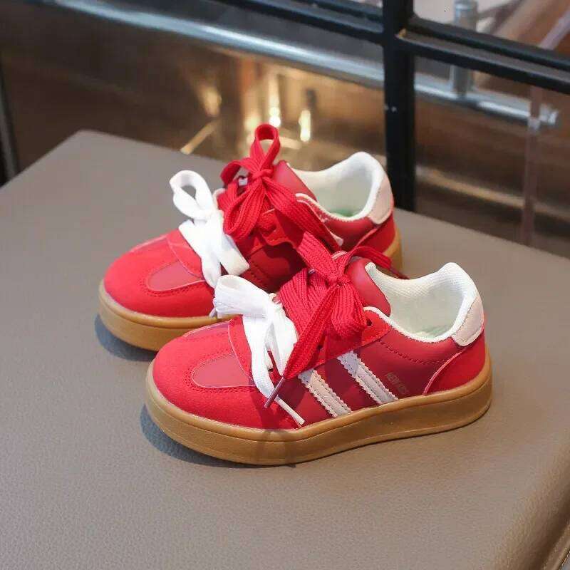 Child Sneakers Girl's Shoes Suede Splicing Kids Children's Hook Loop Lace Up Casual Shoe 2025 Spring Girl Boy Trainers for 26-36 Y260128