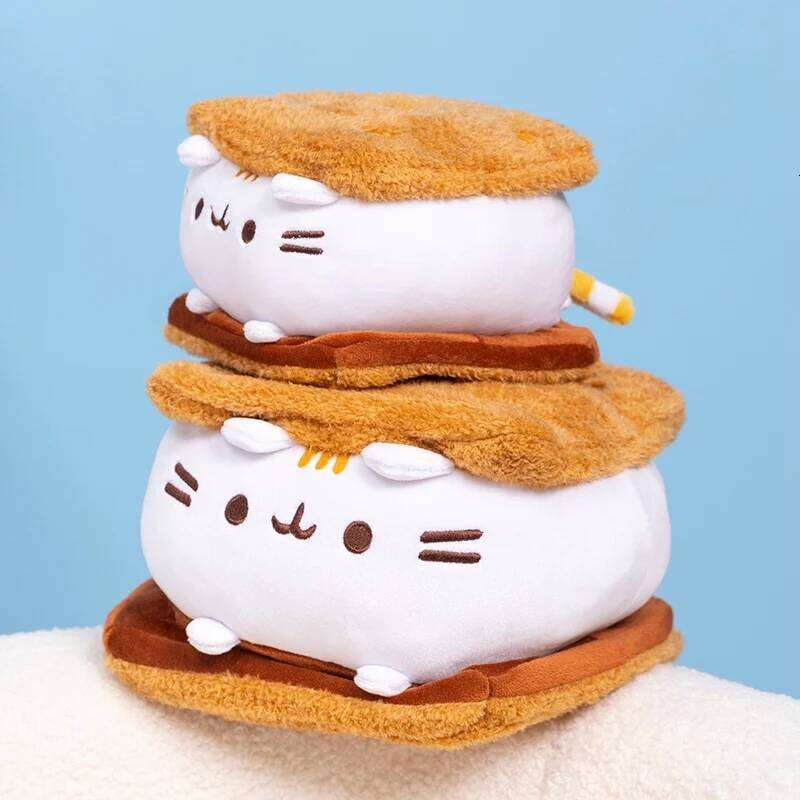 Kawaii Chocolate Fat Plush Toy Stuffed Animal Pillow Ice Cream Cat Creative Gift Kids Birthday Gifts Sofa Decor Y260128