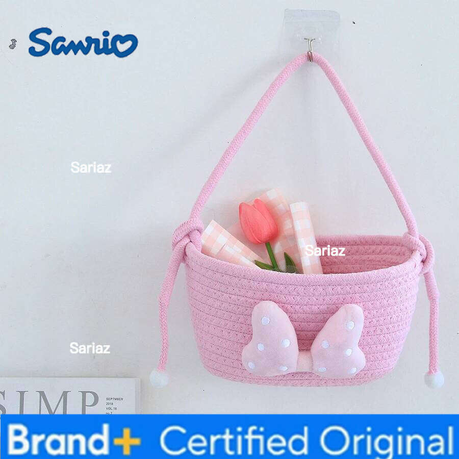 Sanrio Cute Cartoon Storage Baskets Woven Cotton Rope Desktop Jewelry Cosmetics Snacks Sundries Key Kid Toys Organizer Bins H260129 H260129