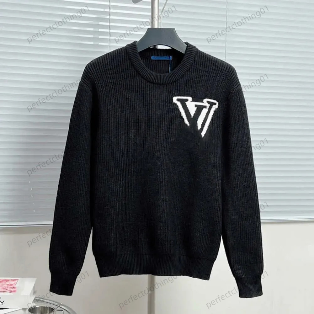 Lv Sweater Men's Plus Size Hoodies Sweatshirts Jacquard Letter Knitted Sweater In Autumn Winter Acquard Knitting Jnlarged Detail Crew Neck Cotton Lv Hoodie 93d