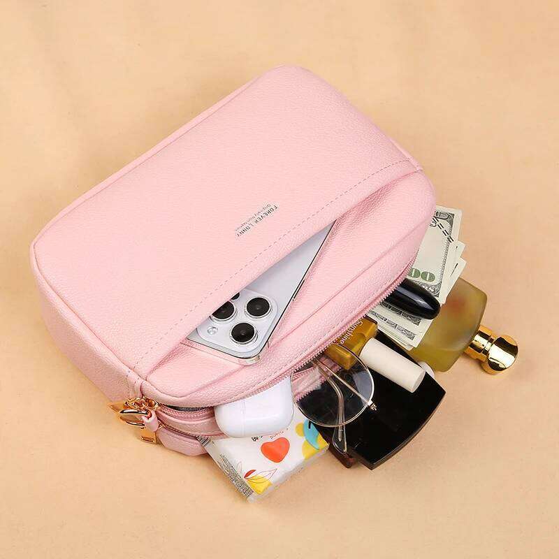 New Single Shoulder Crossbody Multi Zipper Large Capacity Casual PU Women's Small Square Bag XJ260129