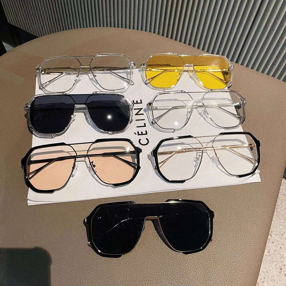 Oversized Women 2024 New Unique One Piece Fashion Sunglasses For Men Punk Glasses Trending Female Eyewear UV400 H260129