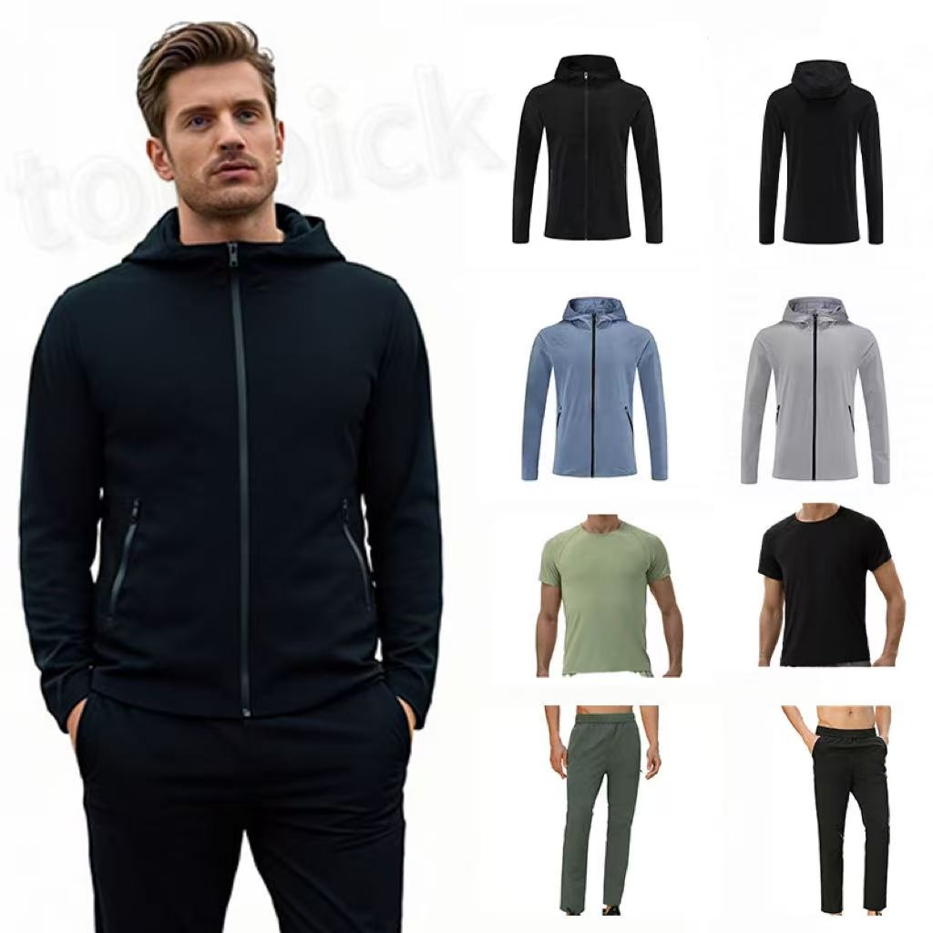 2026 10A Top Jacket Men's Pants Sports Sets Yoga Fitness Jacket Men's Short Sleeve Men's Casual T-shirt Men's Straight-Leg Pants Fitness Set Luluity Lemonal Set Men's