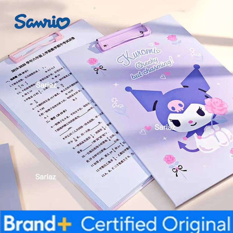 Sanrio Kuromi Clipboard Hello Kitty Cinnamoroll Melody Students Office A4 Writing Board Multifunctional Clip Folder H260129