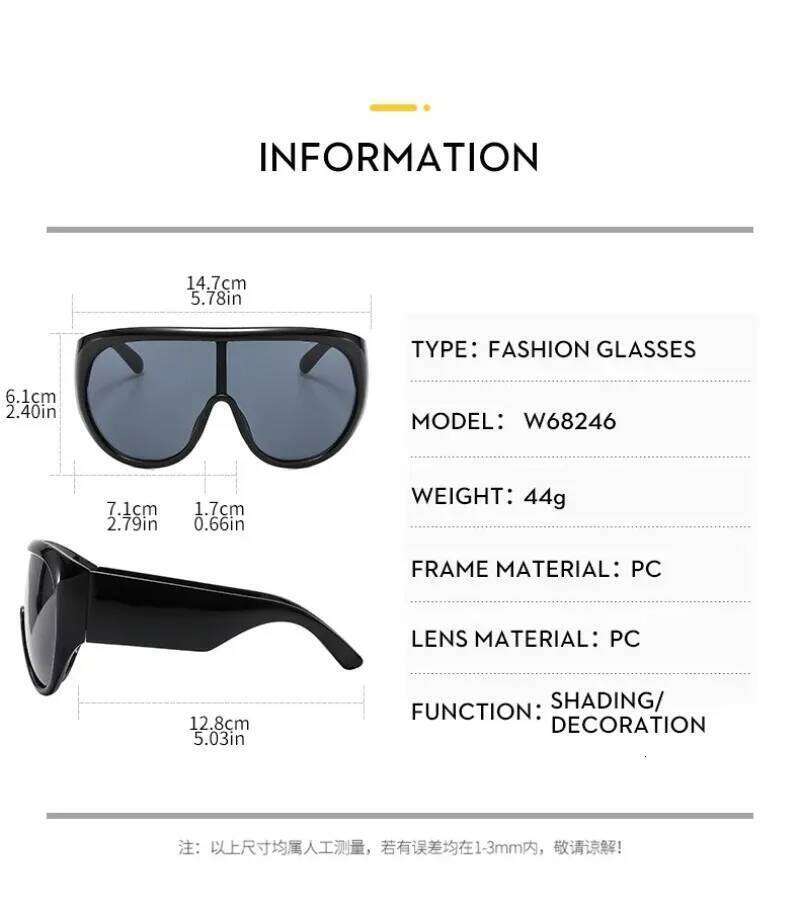 New Oversized Square Sunglasses Trendy Men's And Women's Personalized Glasses Outdoor Cycling Sun Protection Eyeglasses UV400 H260129