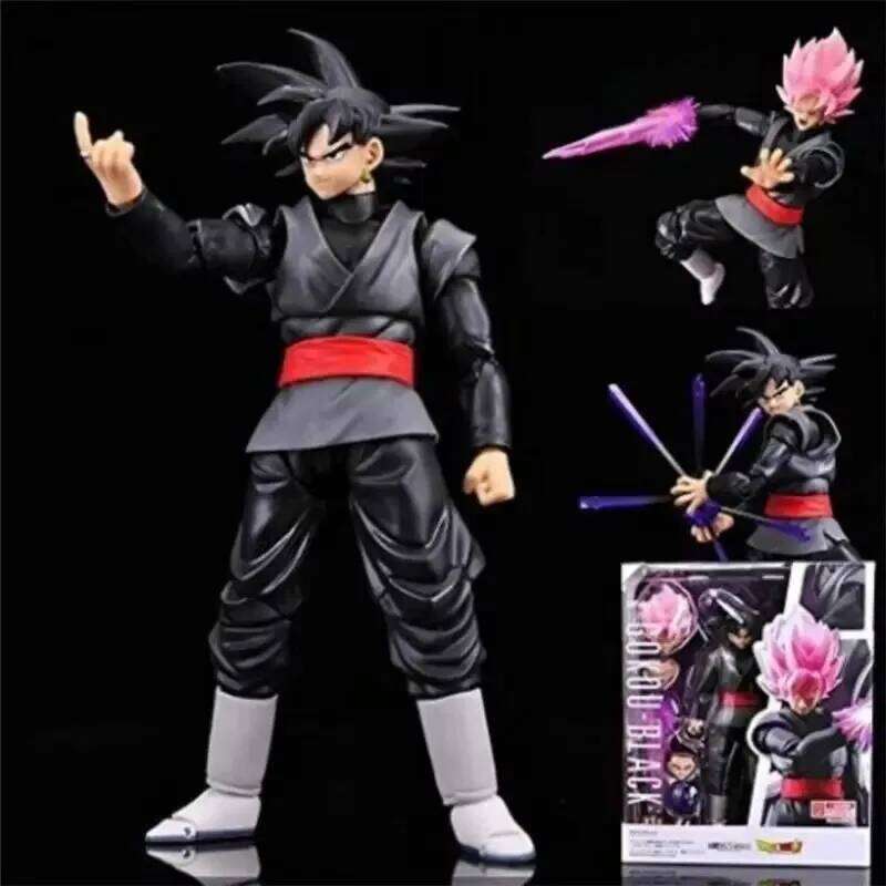 14cm Dragon Ball Black Goku Zamasu Anime Action Figure Super Saiyan Movie Version Dbz Model With Multiple Accessories Toys gifts Z260129