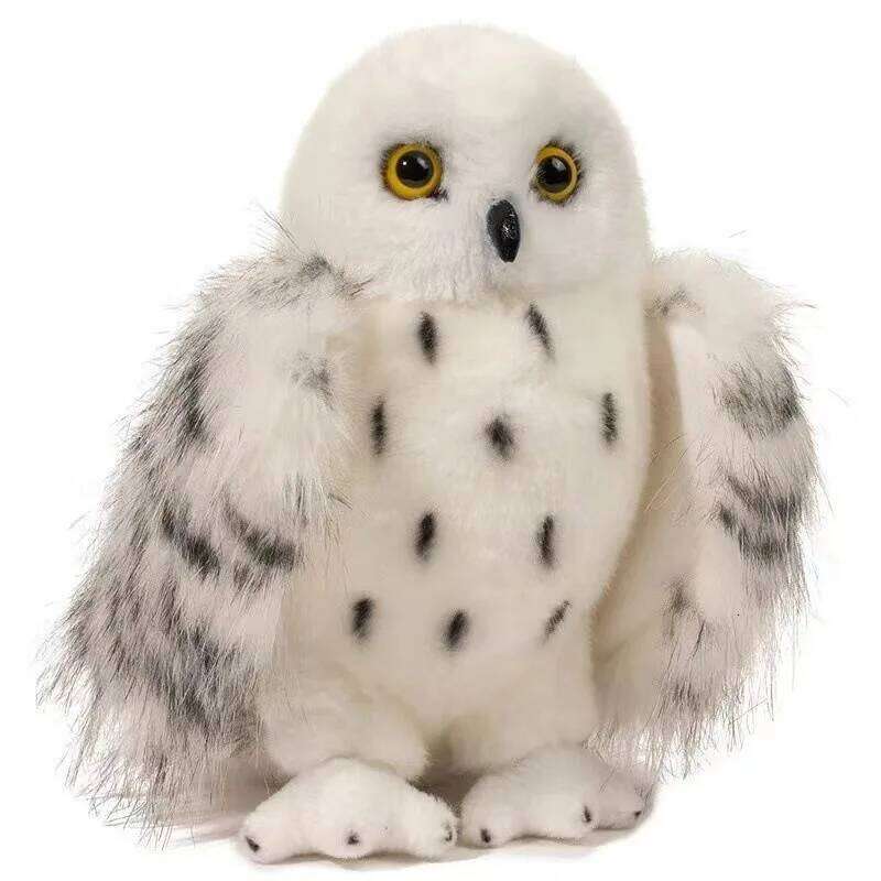 1pc 20cm/7.87in Snow white animal cute snowy plush owl doll soft cartoon pillow for children Y260128