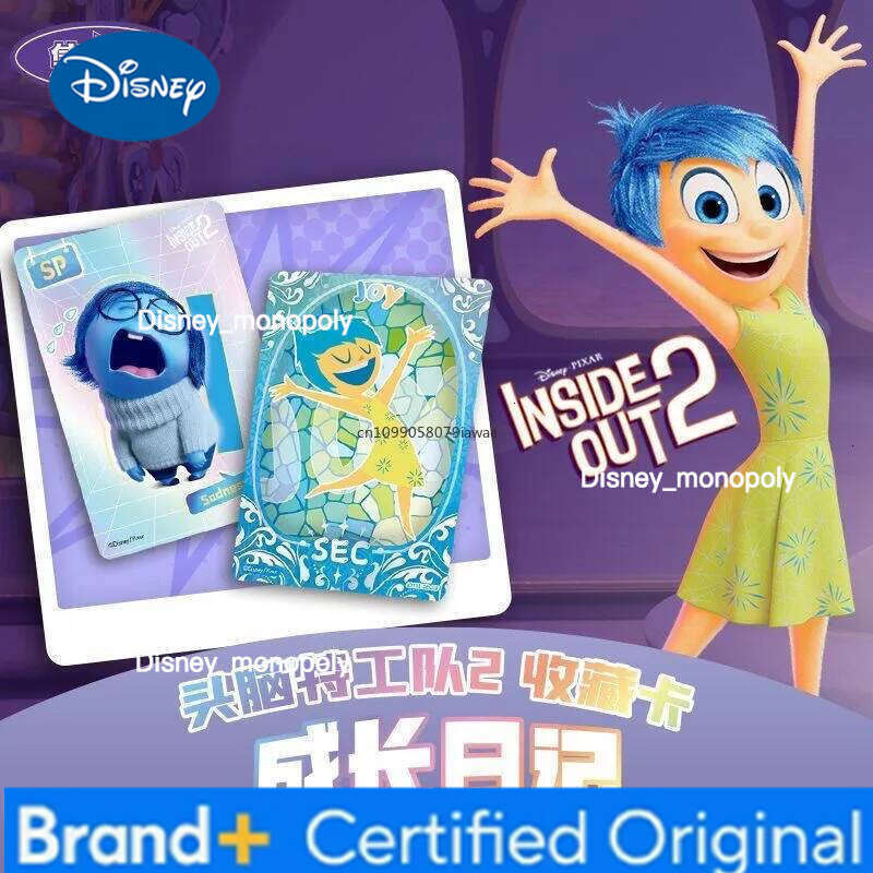 Disney Card.Fun Official Genuine Inside Out 2 Card Movie Animation Cartoon Collect Periphery Game Joy Sadness Anger Toy Gift H260129