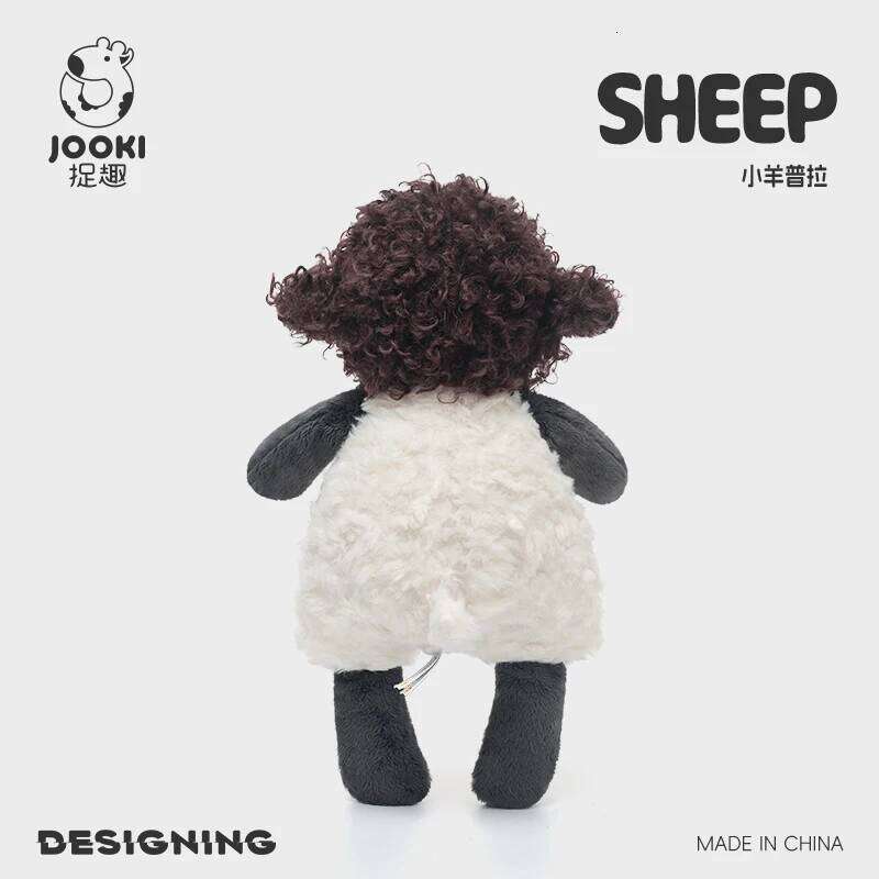 Cute Cartoon Curly Sheep Plush Toy Adorable Black-Faced Lamb Stuffed Ultra Soft Fluffy Wool Plushie Gift Kids Animal Love Y260128