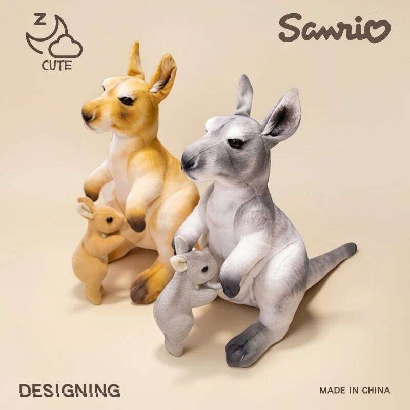 35cm Simulated Mother and Child Stuffed Animals Specially Realistic Kangaroo Kids Birthday Xmas Gifts Toys Home Y260128