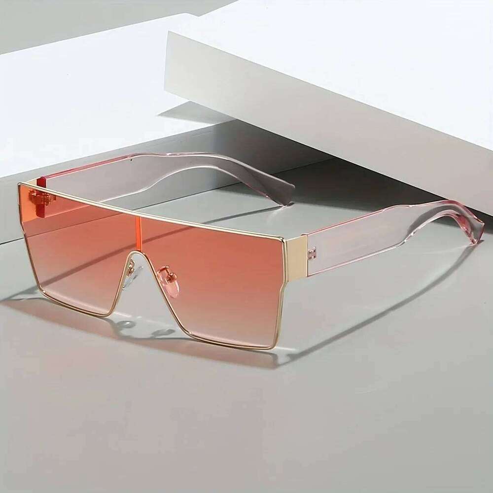 2025 Retro Oversized Square Women Sunglasses Fashion One Piece Clear Ocean Gradient Lens Shades UV400 Men Trending Sun Glasses H260129