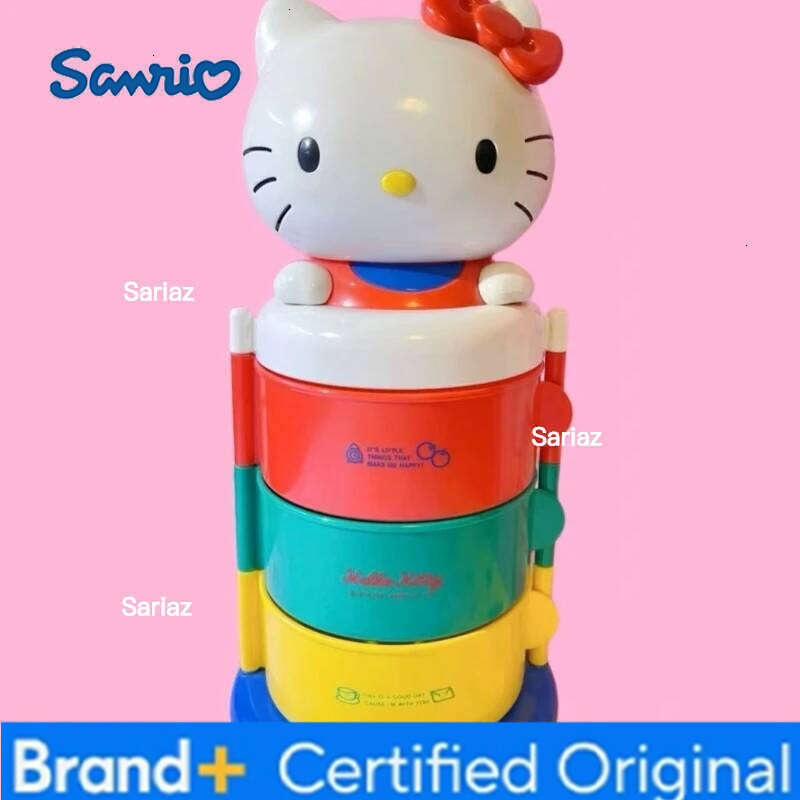 Sanrio Cartoon Hello Kitty Three-layer Rotatable Desktop Ornaments Cute KT Peripheral Mini Storages Rack Storage Box Gifts H260129 H260129