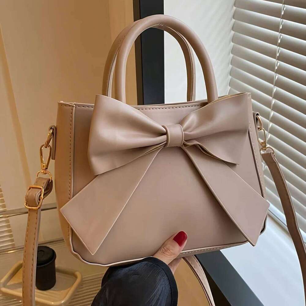 Ladies' bow handbag, elegant crossbody hand-held small square single-shoulder bag, fashionable accessory XJ260129
