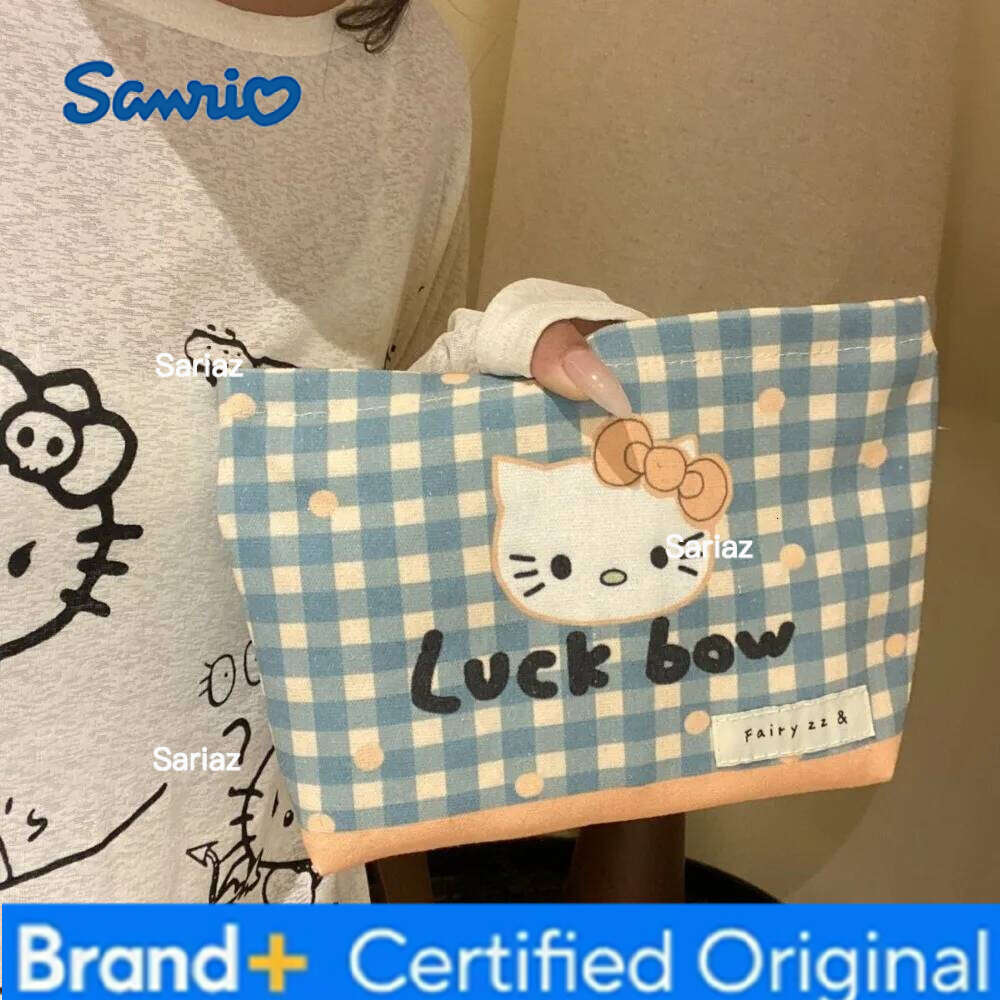 Sanrio Hello Kitty Kawaii Cartoon Student Zipper Printing Travel Clutch Cosmetics Storage Bag Canvas Wrap Toys H2601291