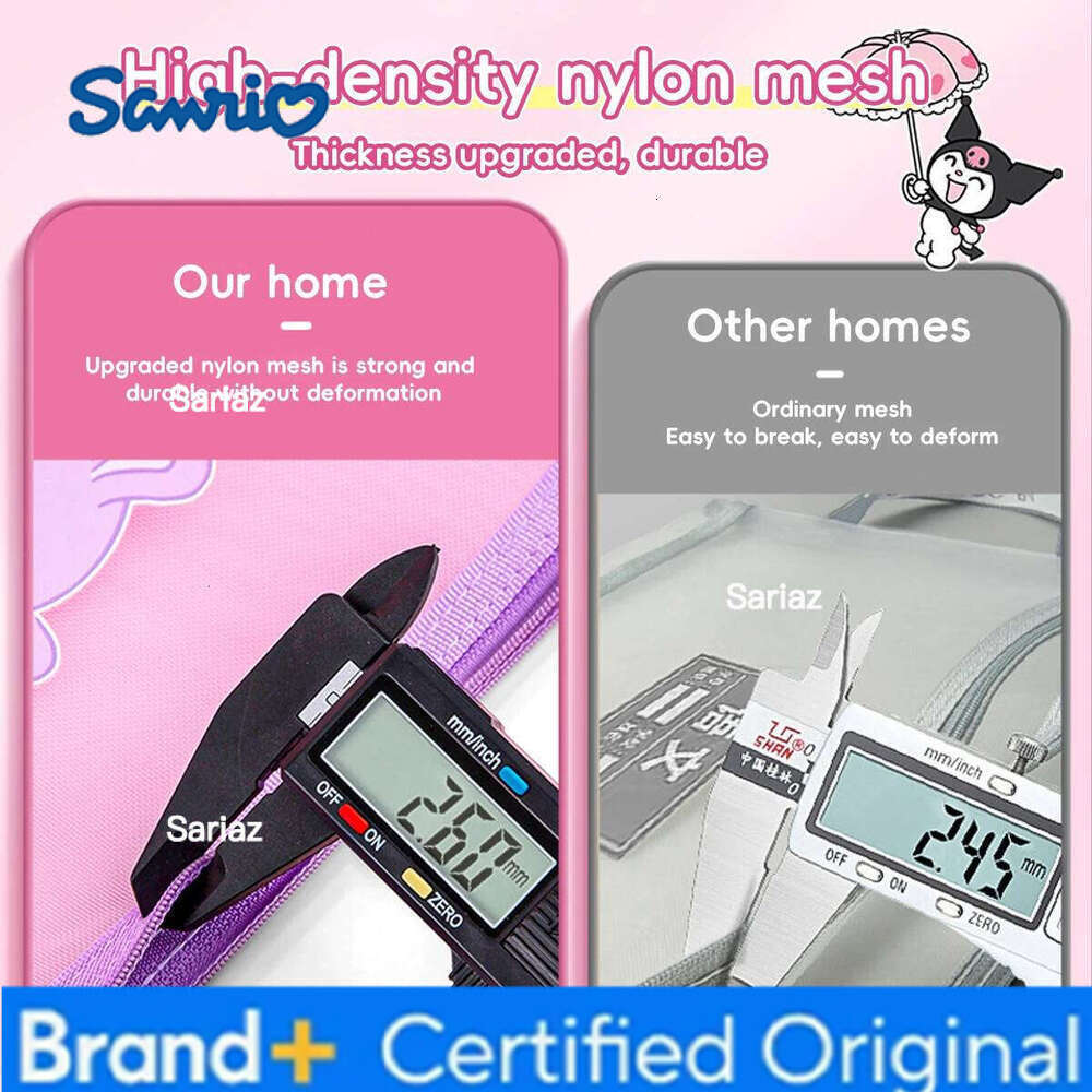 Sanrio Mesh File Double Layer Transparent A4 Size School Organization Students Teachers Office Document Holder Storage Bag H260129