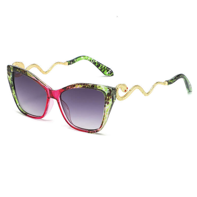 Head 2025 New Fashion UV Protection Sunshade Sunglasses 1 Snake Pattern Design Glasses Personality Trend