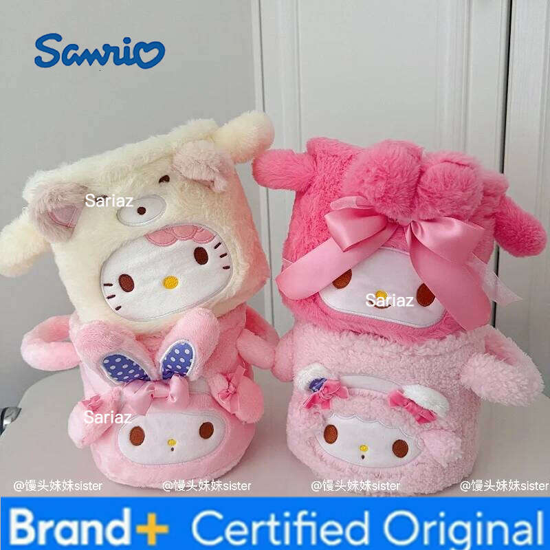 Sanrio Kawaii My Melody Plush Storage Bucket Student Dormitory Pen Holder Miscellaneous Sorting Basket Desktop Decoration Girl H260129 H260129